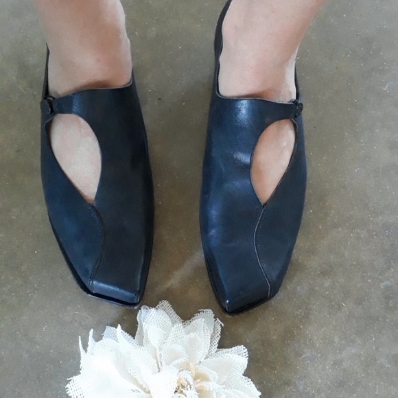 CYDWOQ Vintage Black Leather Shoes - Picture 6 of 7